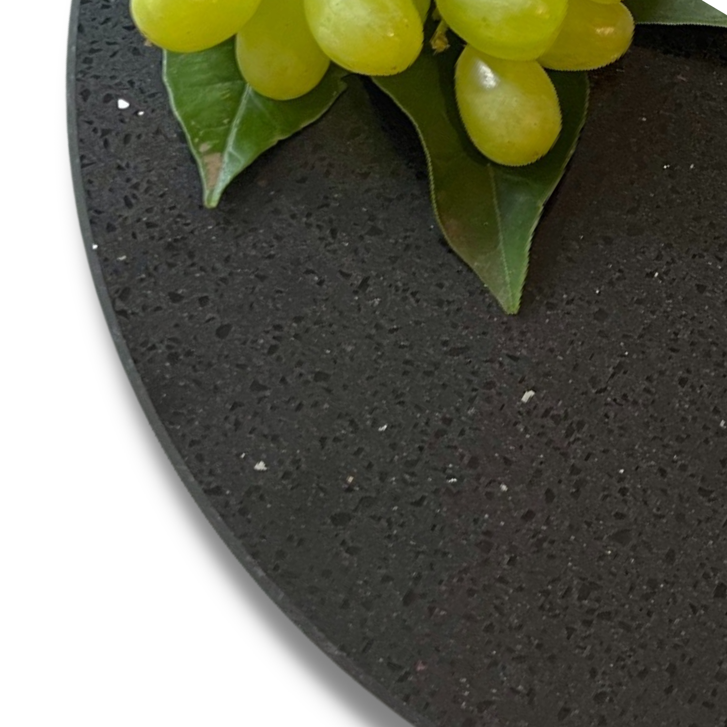 Large black lazy susan with white parkles